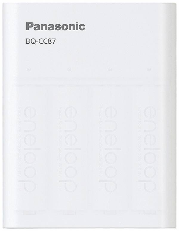 Panasonic BQ-CC87 +4x eneloop AA Rundzellen-Ladegerät NiMH Micro (AAA), Mignon (AA)