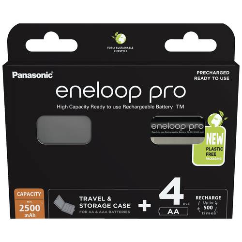 Thumbnail - eneloop eneloop pro HR06 +Box Mignon (AA)-Akku NiMH 2500 mAh 1.2 V 4 St.