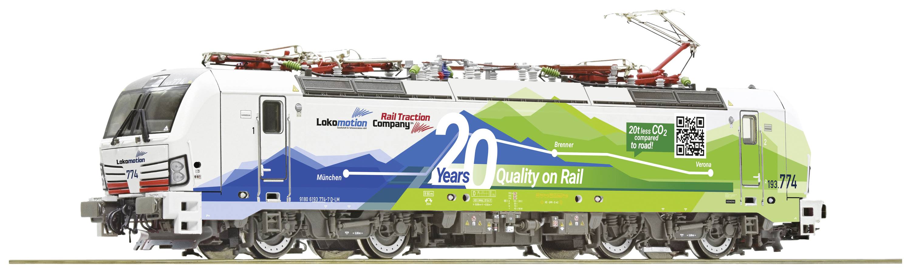 Roco 71797 H0 E-Lok 193 774-7 der Rail Traction Company, 20 Jahre-0