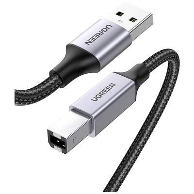 UGREEN USB-Kabel USB 2.0 USB-A IP20 Stecker, USB-B Stecker 1 m Grau, Schwarz  80801