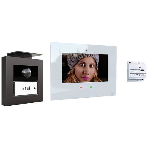 Thumbnail - m-e modern-electronics VDV-20109 AW Video-Türsprechanlage 4-Draht Komplett-Set Anthrazit, Weiß