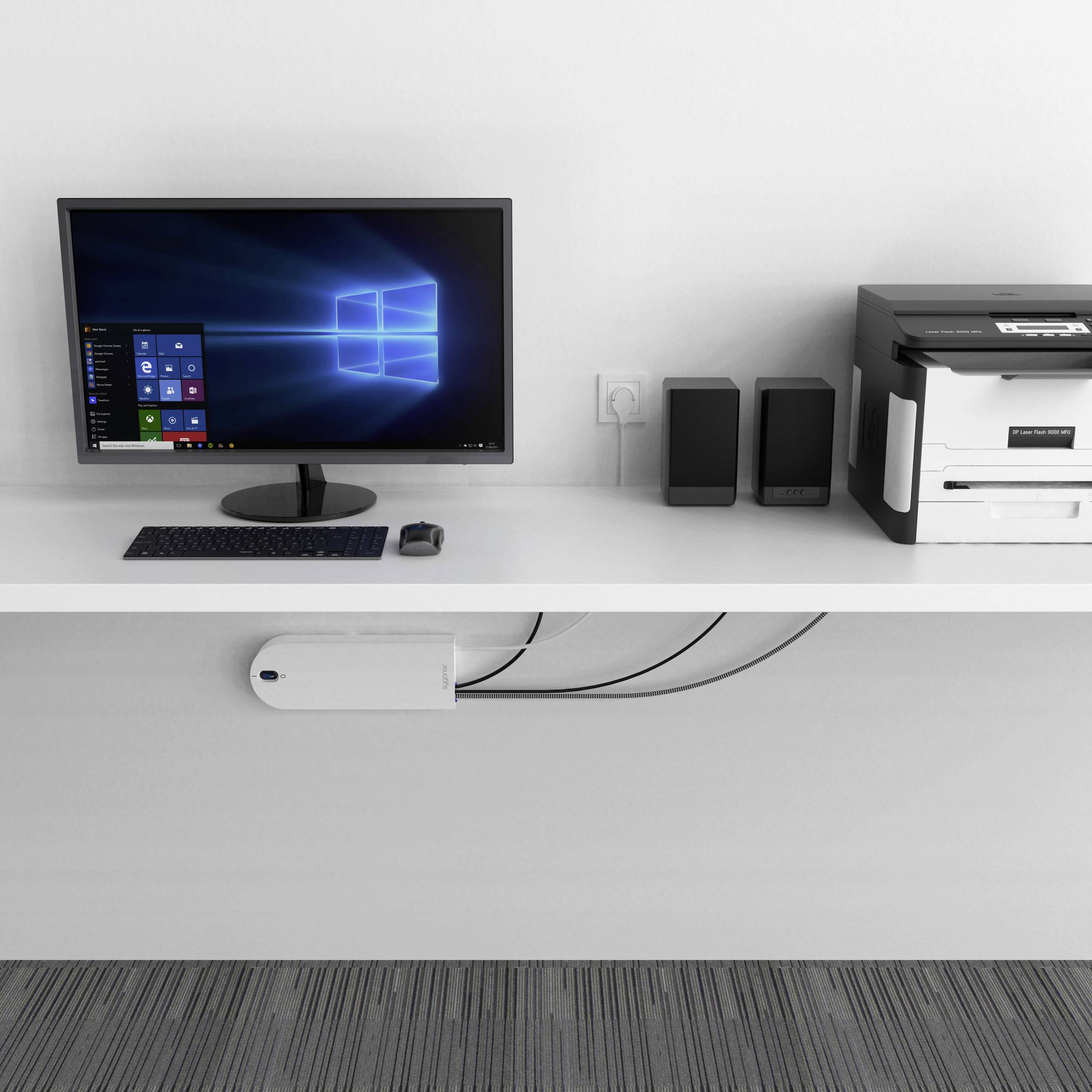 Sygonix SY-5228510 Steckdosenleiste mit Schalter 4fach Weiß Schutzkontakt 1 St.-8