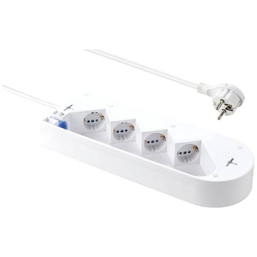Sygonix SY-5228510 Steckdosenleiste mit Schalter 4fach Weiß Schutzkontakt 1 St.