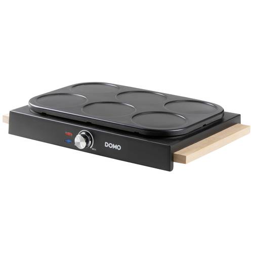 DOMO DO8717P Pancake-Platten Antihaftbeschichtung, Kontrollleuchte Schwarz
