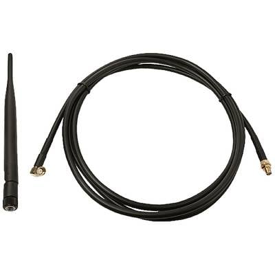 'Schwarze WLAN-Antenne mit langem Kabel, geeignet für elektronische Geräte zur Signalverstärkung.'