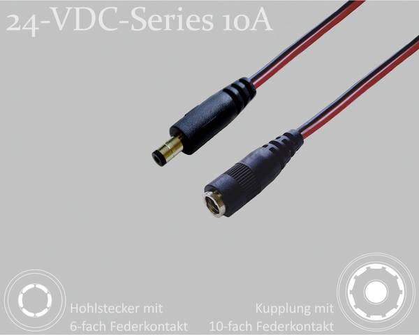 BKL Electronic 075907 DC-Steckverbinder DC-Hohlstecker - DC-Kupplung 5.5 mm 2.5 mm 5.5 mm 2.5 mm 2 m 1 St. Single