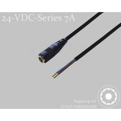Steckverbindungskabel mit offenem Drahtende. Beschriftung: '24-VDC-Series 7A'. Unten: 'Kupplung mit 10-fach Federkontakt'.