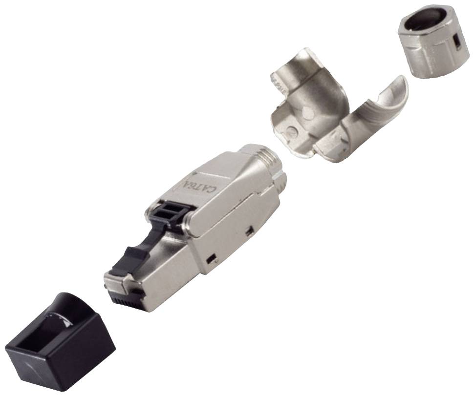 BKL Electronic RJ45 Winkelstecker, werkzeuglos, STP, CAT 6A 10121202 Stecker, gerade Polzahl 8P