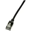 LogiLink CQ9033S RJ45 Patchkabel CAT 6a U/FTP 1.00 m Schwarz extrem dünn, Flammwidrig, Flexibel, Folienschirm, Halogenfrei, mit Rastnasenschutz, TPE-Mantel 1 St.