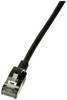 LogiLink CQ9053S RJ45 Patchkabel CAT 6a U/FTP 2.00 m Schwarz extrem dünn, Flammwidrig, Flexibel, Folienschirm, Halogenfrei, mit Rastnasenschutz, TPE-Mantel 1 St.