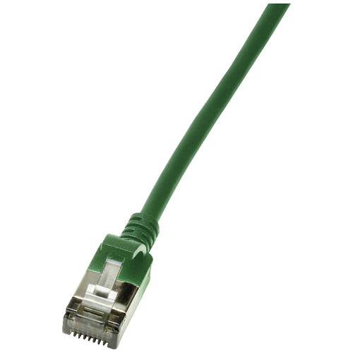 LogiLink CQ9065S RJ45 Netzwerkkabel, Patchkabel CAT 6a U/FTP 3.00 m Grün extrem dünn, Flammwidrig, Flexibel, Folienschir...
