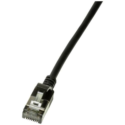 LogiLink CQ9073S RJ45 Netzwerkkabel, Patchkabel CAT 6a U/FTP 5.00 m Schwarz extrem dünn, Flammwidrig, Flexibel, Foliensc...