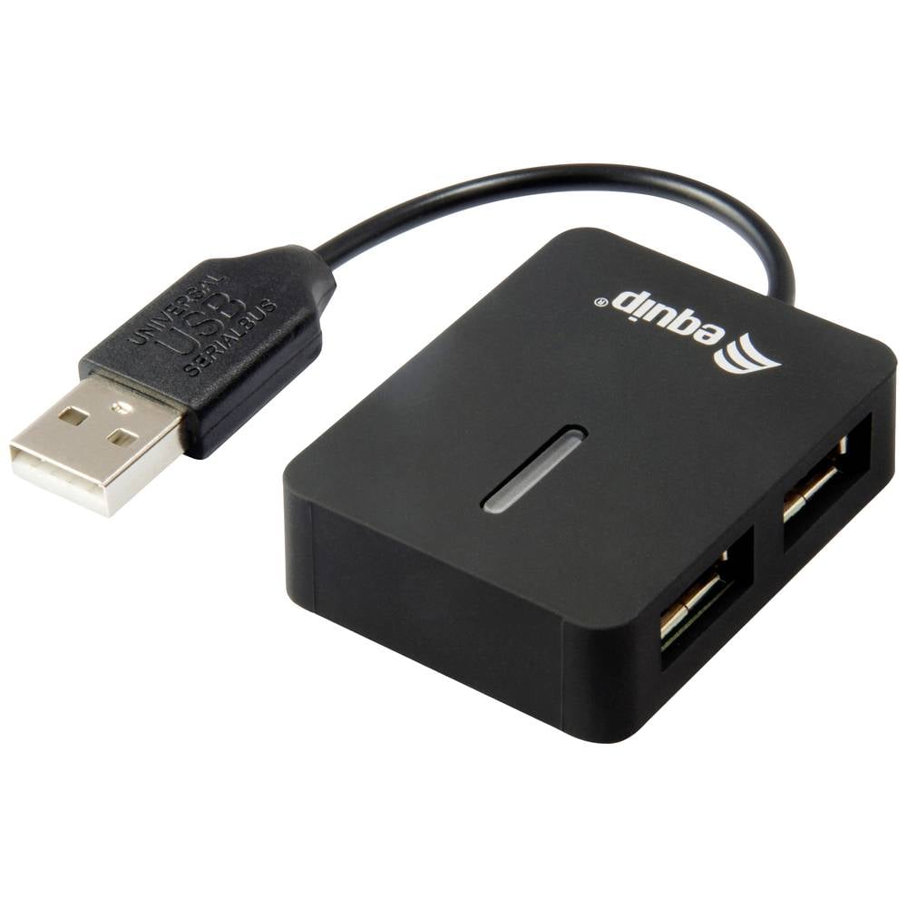 Equip USB-Hub USB 2.0-hub 2 poorten Zwart
