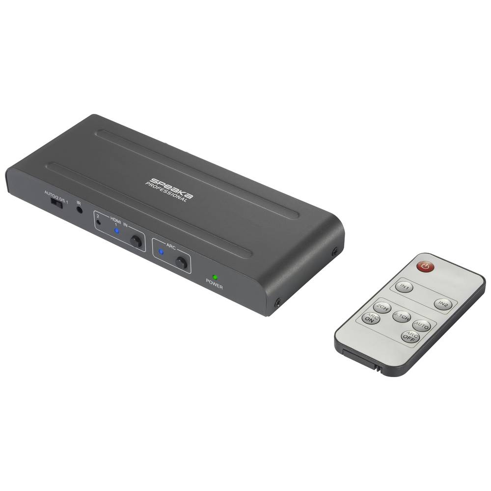 SpeaKa Professional SP-HDA-300 2 + 1 poorten HDMI-switch ARC (Audio Return Channel) 3480 x 2160 Pixe
