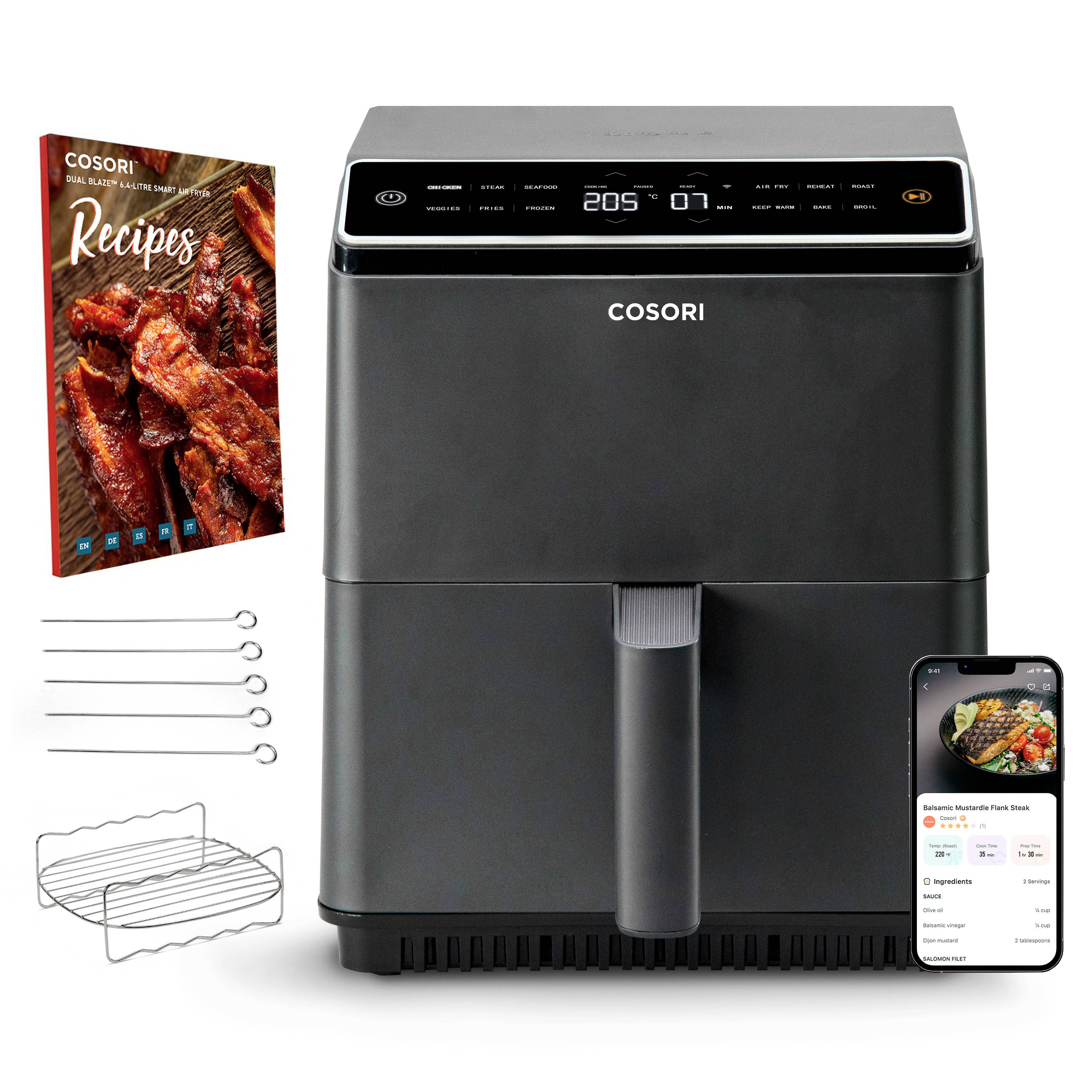 Cosori CAF-P583S-KEUR Heißluft-Fritteuse 6.4 l 1700 W Antihaftbeschichtung, mit Display, Überhitzungsschutz, App steuerb-8