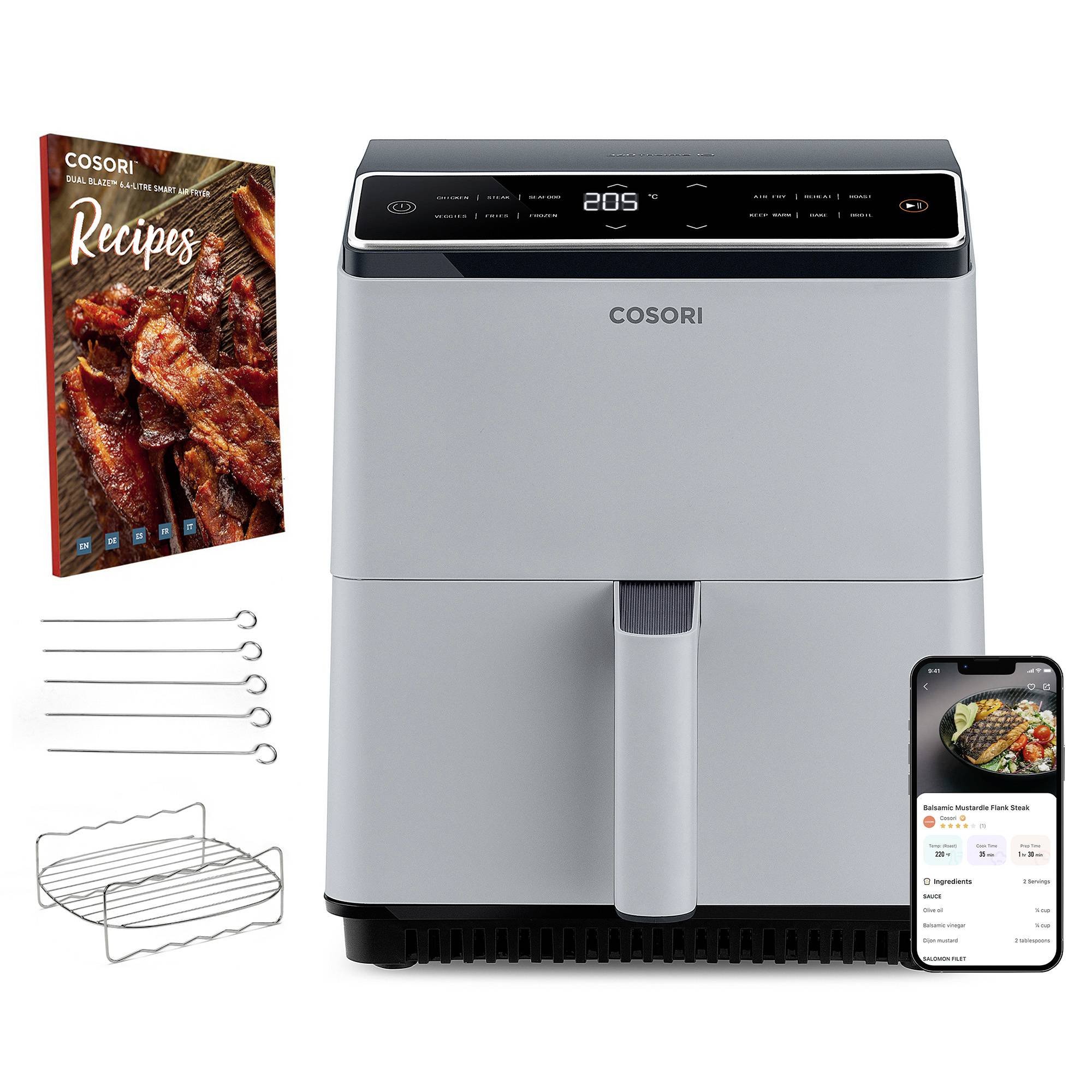 Cosori CAF-P583S-AEUR Heißluft-Fritteuse 6.4 l 1700 W Antihaftbeschichtung, mit Display, Überhitzungsschutz, App steuerb-11