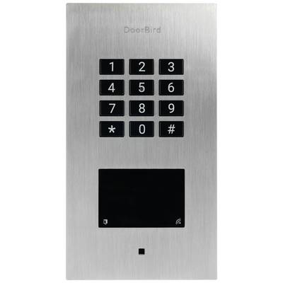 Metall-Türzugangspad mit Zahlentastenfeld (0-9), Stern-, und Raute-Tasten. Schwarz Display unten für Zugangskontrollinformationen.