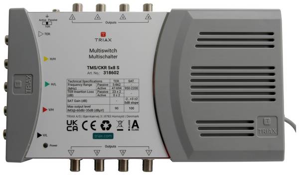 Triax TMS/CKR 5x8 S - Multiswitch Satelliten-/terrestrischesSignal
