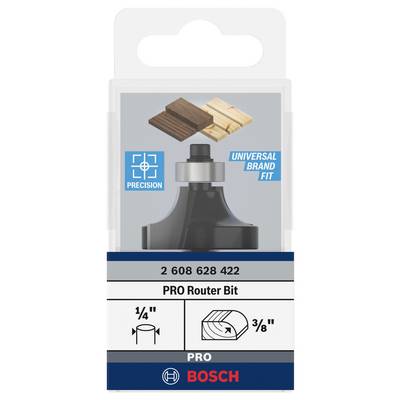 'Bosch PRO Fräser, Präzision, Universal Brand Fit, für Holzarbeiten, 1/4 Zoll Schaftdurchmesser, 3/8 Zoll Schnittbreite.'