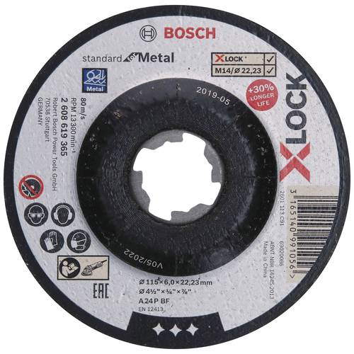 Bosch Accessories 2608619365 X-LOCK Schruppscheibe gerade Durchmesser 115 mm Bohrungs-Ø 22.23 mm 1 St.