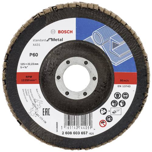 Bosch Accessories 2608603657 X431 Fächerschleifscheibe Durchmesser 125 mm Bohrungs-Ø 22.33 mm Stahl 1 St.