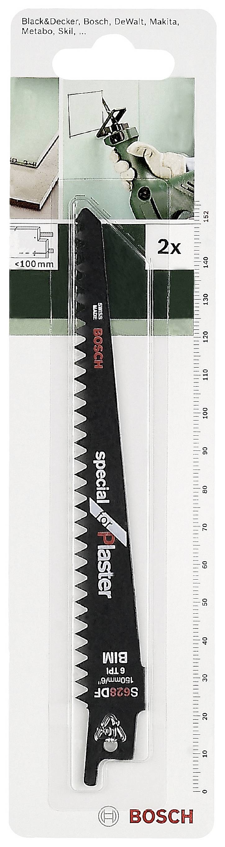 'Säbelsägeblatt Bosch' in Verpackung, geeignet für Black&Decker, Bosch, DeWalt, Makita, Metabo. Länge 150 mm, speziell für Holz.