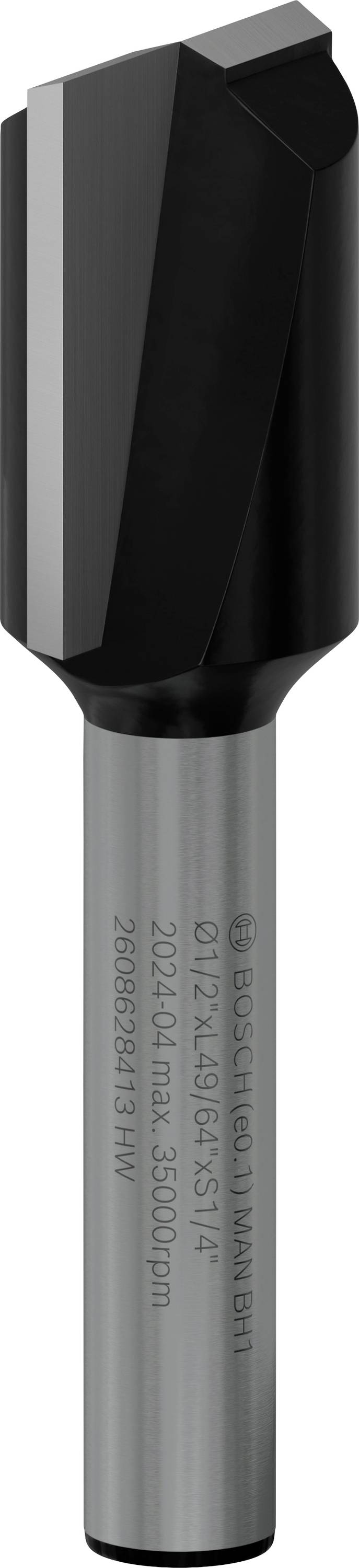 Metallischer Fräser mit zylindrischem Schaft und scharfer Schneide, geeignet für Präzisionsbohrarbeiten in Holz und Metall.