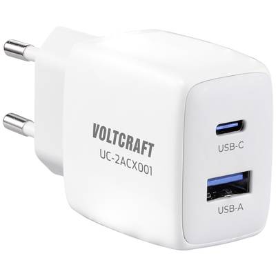 VOLTCRAFT UC-2ACX001 USB-Ladegerät 25 W Innenbereich Ausgangsstrom (max.) 2.08 A 2 x USB, USB-C® Buchse (Power Delivery)