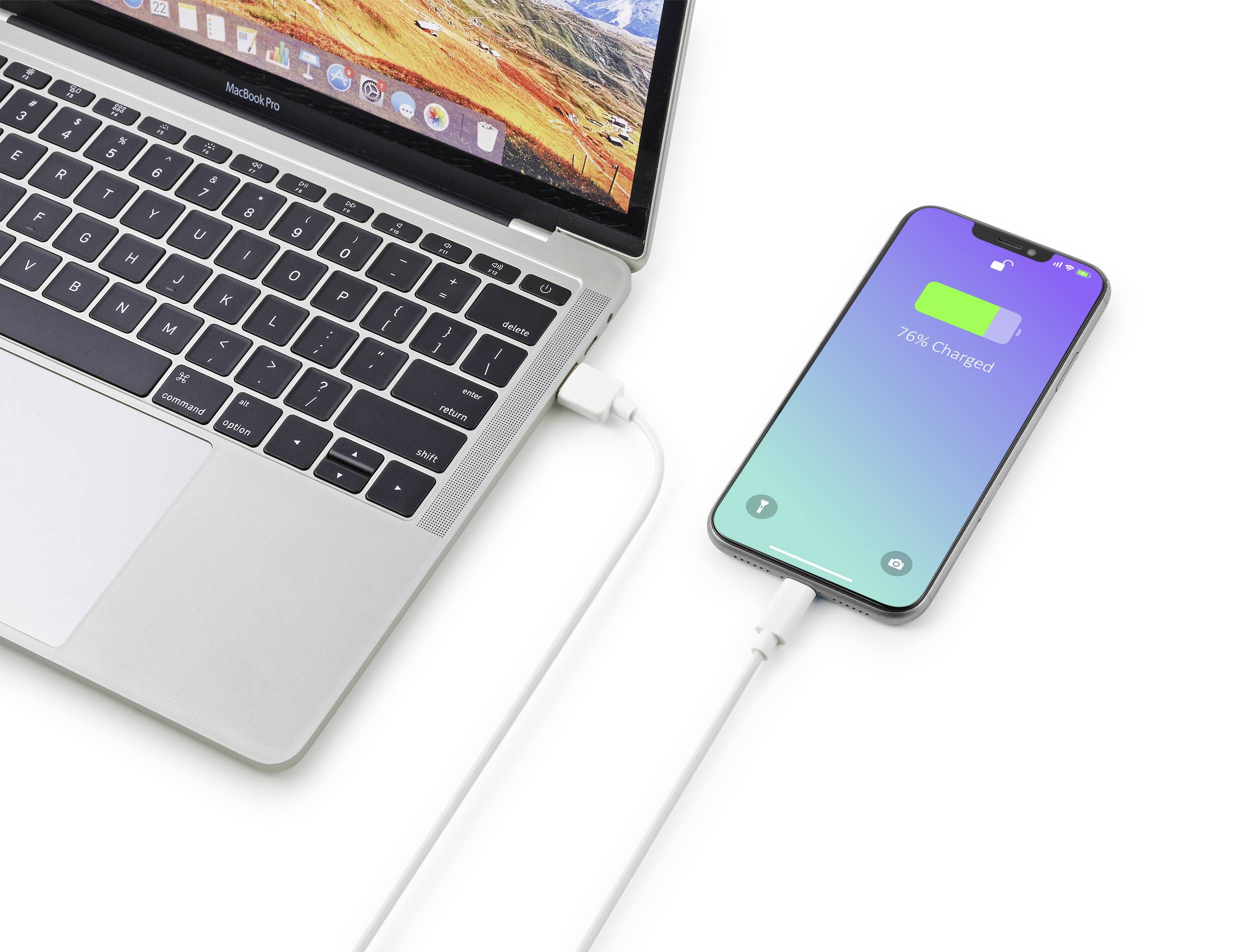 Renkforce USB-Kabel 1.00 m Weiß PVC-Mantel RF-5179194-3