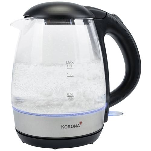 Korona Wasserkocher Schwarz, Edelstahl Fassungsvermögen: 1.2 l
