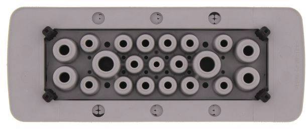 CONTA-CLIP KES-R 21/24 GR Kabeleinführung Plattenstärke (max.) 2 mm Polyamid 6.6 Grau 1 St.