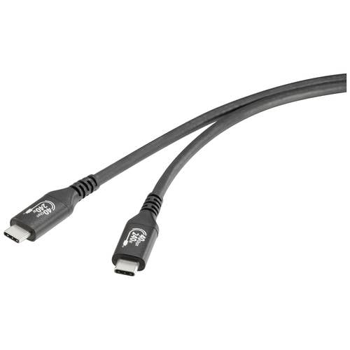Renkforce USB-Kabel USB4® USB-C® Stecker, USB-C® Stecker 1.00 m Schwarz Aluminium-Stecker RF-5235978