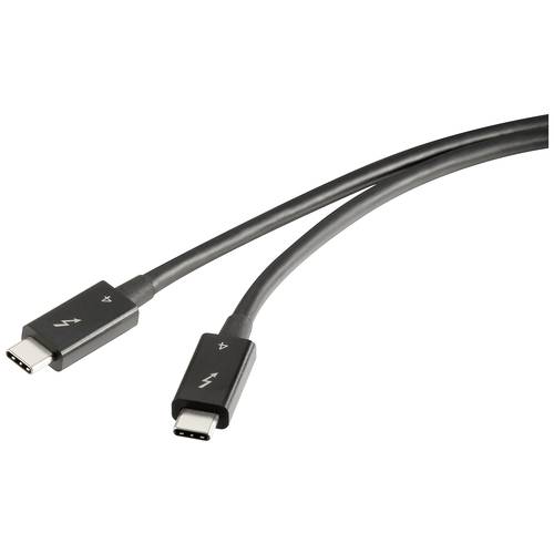 Renkforce Thunderbolt™-Kabel Thunderbolt™ 4 Thunderbolt™ (USB-C®) Stecker, Thunderbolt™ (USB-C®) Stecker 0.80 m Schwarz ...