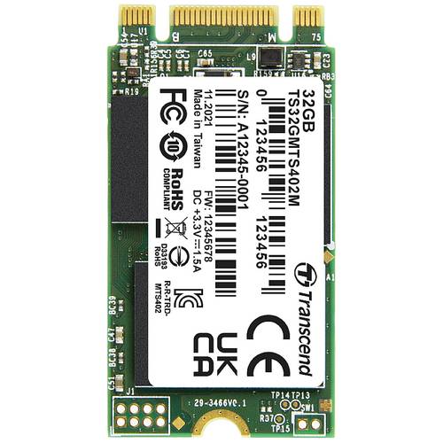 Transcend MTS402M 32 GB Interne M.2 PCIe NVMe SSD 2242 SATA III Industrial TS32GMTS402M