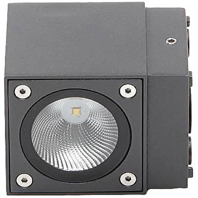 Schwarzer, quadratischer LED-Strahler mit sichtbarem Reflektor in der Vorderansicht, geeignet zur Beleuchtung in Innenräumen.