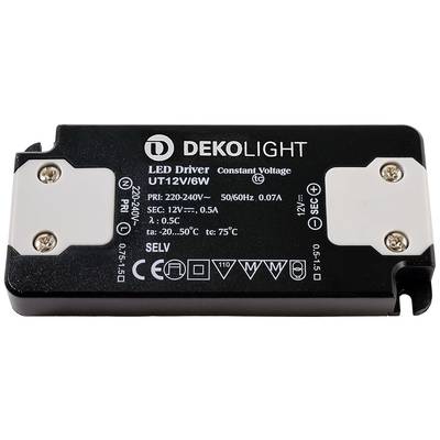 Deko Light FLAT, CV, UT12V/6W LED-Treiber  Konstantspannung 6 W 0 - 500 mA 12 V 