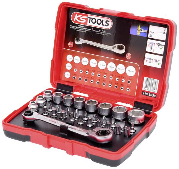 KS Tools 9183050 Steckschlüsselsatz metrisch 1/4" (6.3 mm) 31teilig 918.3050