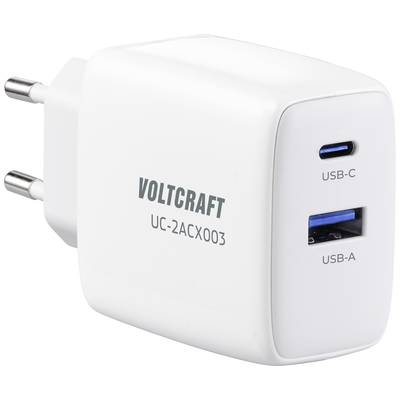 VOLTCRAFT UC-2ACX003 USB-Ladegerät 65 W Innenbereich Ausgangsstrom (max.) 3.25 A Anzahl Ausgänge: 2 x USB-C®, USB-A GaN