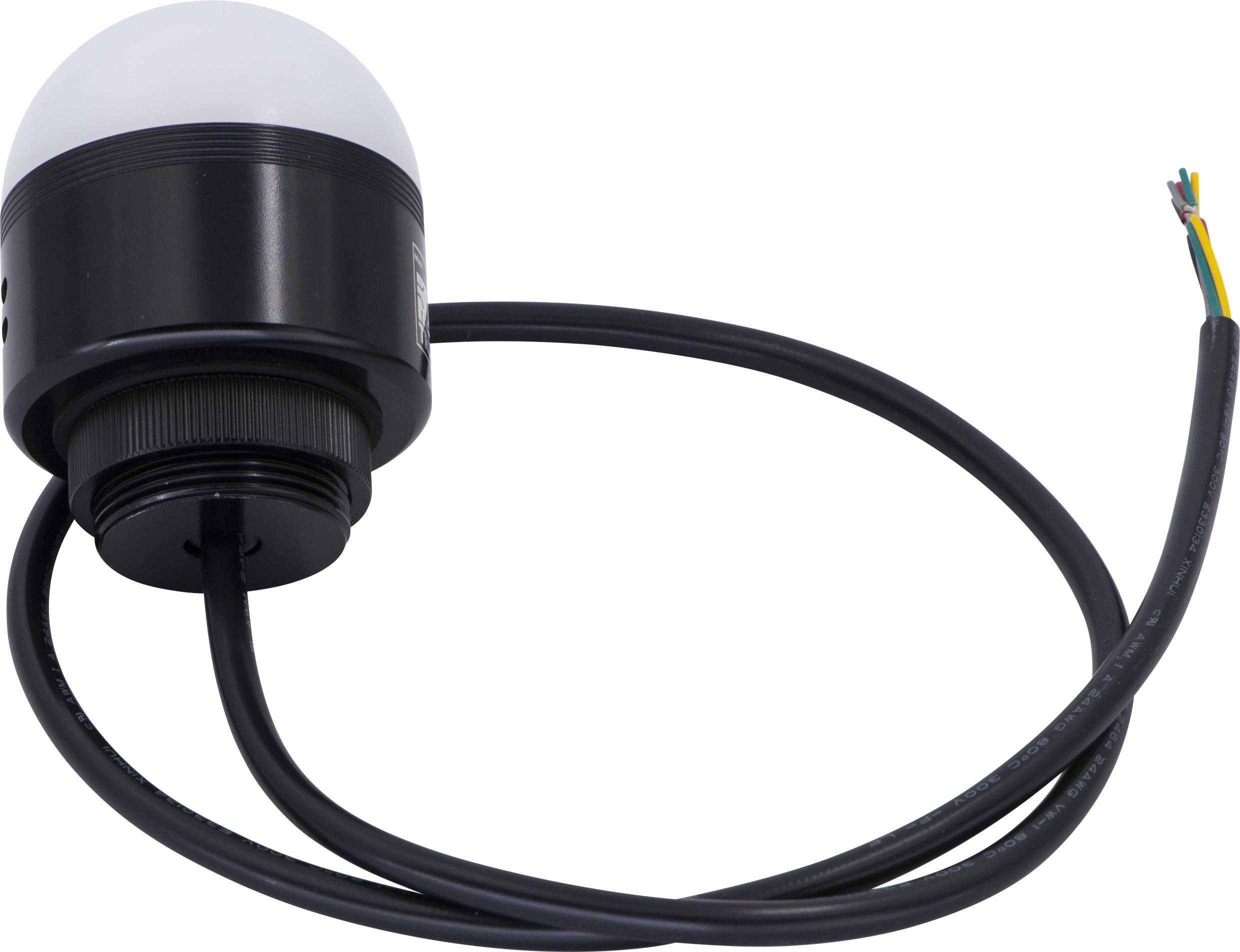 Schwarzer, zylinderförmiger Sensor mit Kabel und abgerundeter Spitze, vermutlich für Wetter- oder Lichtsensoranwendungen geeignet.