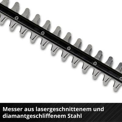 Eine Klinge aus lasergeschnittenem und diamantgeschliffenem Stahl mit mehreren Zacken, geeignet für präzise Schneidarbeiten.