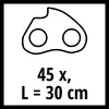 'Zwei runde Löcher in unregelmäßiger Form. Maße: 45 x, L = 30 cm.'