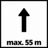 Pfeil nach oben mit Text 'max. 55 m'.