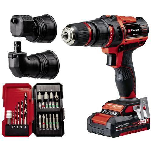 Einhell Power X-Change TE-CD 18/45 3X-Li +22 4513990 Akku-Bohrschrauber 18 V 2 Ah inkl. Winkeladapter, inkl. Ladegerät, ...