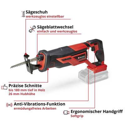 Eine elektrische Säbelsäge mit ergonomischem Griff. Funktionen: einstellbarer Sägeschuh, Sägeblattwechsel, präzise Schnitte. Ideal für Holzarbeiten.