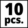 '10 pcs.' in schwarzer Schrift auf weißem Hintergrund.