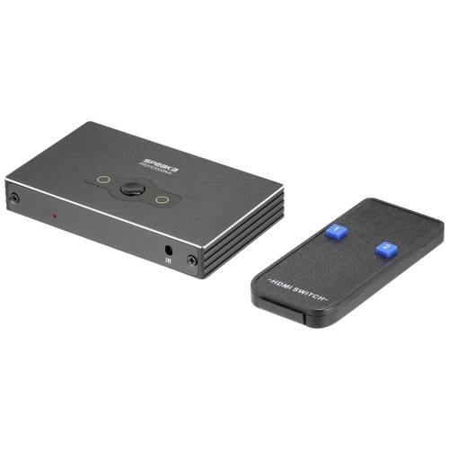SpeaKa Professional SP-HSW-300 2 Port HDMI-Switch UHD 8K @ 60 Hz, UHD 4K @ 120 Hz