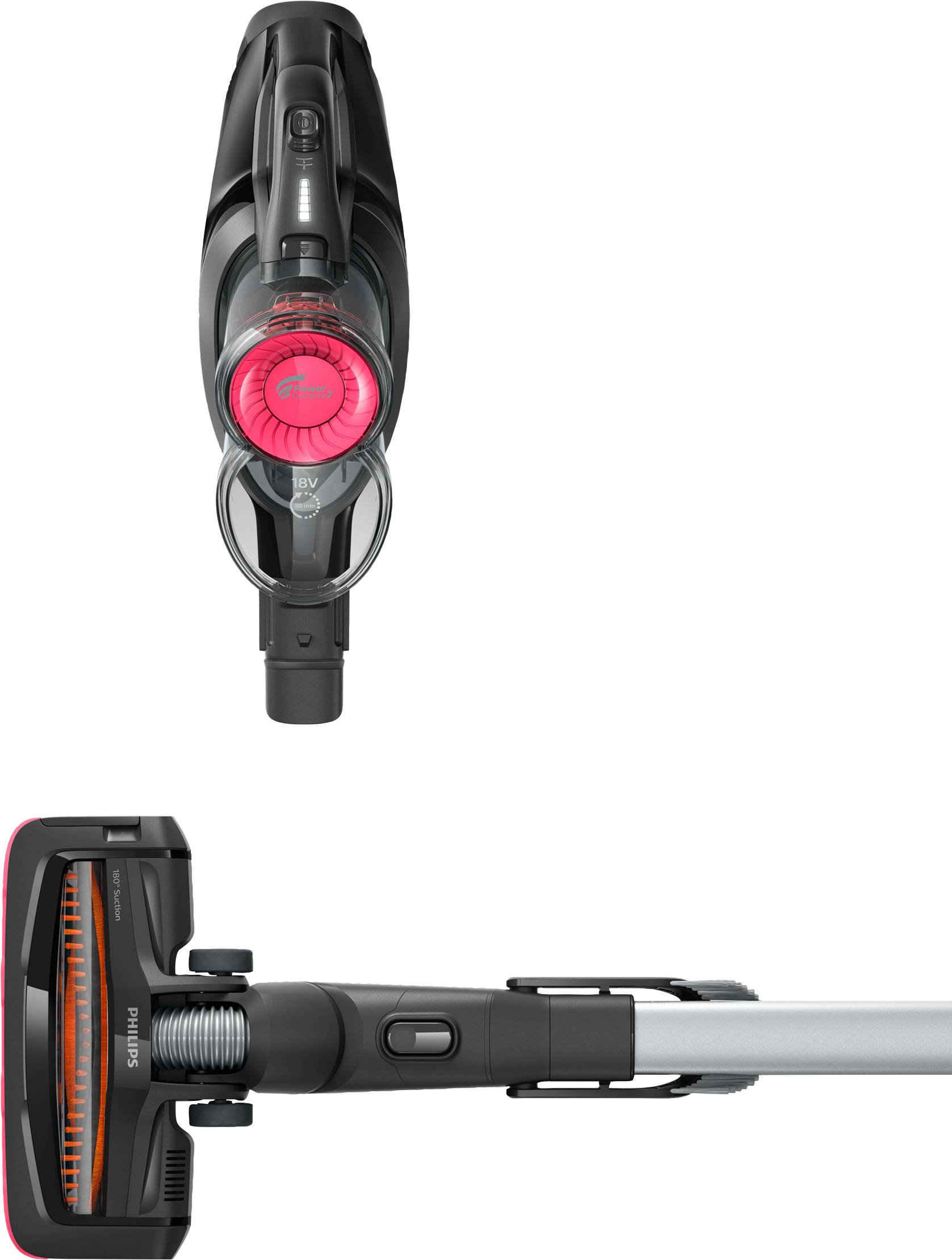 Philips SpeedPro FC6722 - Staubsauger - Stange kurz/Handgerät (2-in-1) - beutellos - schnurlos - Deep Black-5