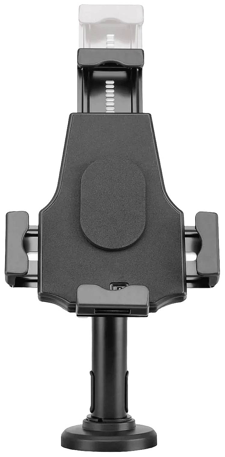 Handyhalterung für das Auto mit verstellbaren Seitenarmen und Standfuß. Ideal zur sicheren Befestigung des Smartphones während der Fahrt.