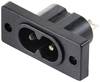 TRU COMPONENTS TC-10475836 Kaltgeräte-Steckverbinder C8 Stecker, Einbau vertikal Gesamtpolzahl: 2 2.5 A Schwarz 1 St.