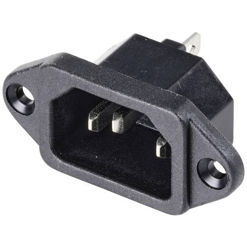 TRU COMPONENTS TC-10475840 Kaltgeräte-Steckverbinder C8 Stecker, Einbau vertikal Gesamtpolzahl: 3 10 A Schwarz 1 St.